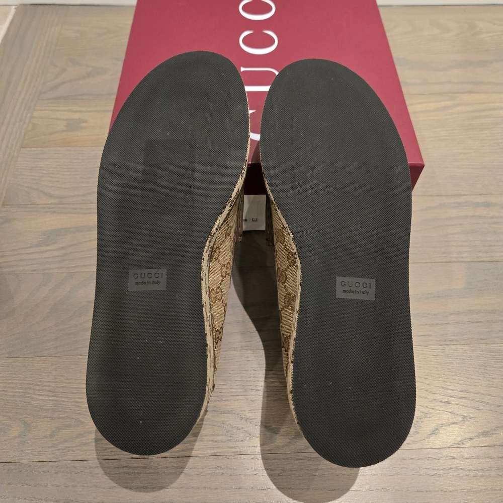 $1,200 Gucci Ilde GG Supreme Canvas & Leather Flatform Loafers EU 40 US 10 BNIB - Picture 11 of 12
